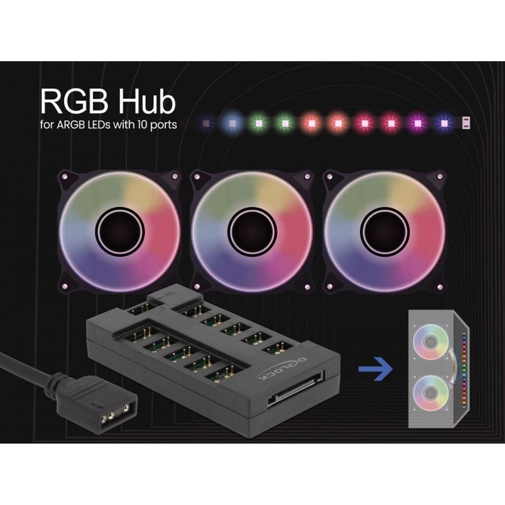 Delock ARGB LED 10 tengja Hub með SATA afltengi - image 6 [da5e2d70b8]