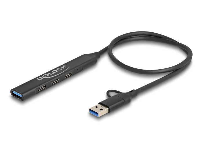 Delock 4 porta Slim HUB með USB-C/USB í 3x USB-C & USB 5Gbps - image 3 [c7f858901f]