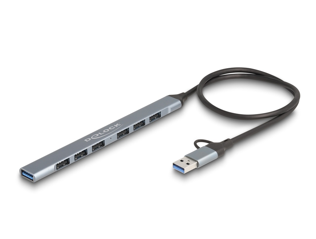 Delock 7 porta Slim HUB með USB-C/USB í 6x USB & USB 5Gbps - image 3 [925eb7aa54]