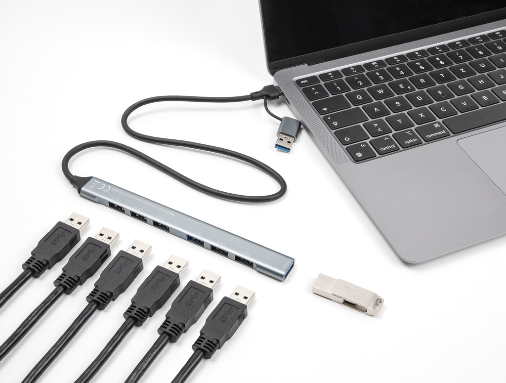 Delock 7 porta Slim HUB með USB-C/USB í 6x USB & USB 5Gbps - image 5 [d94d83d7d7]