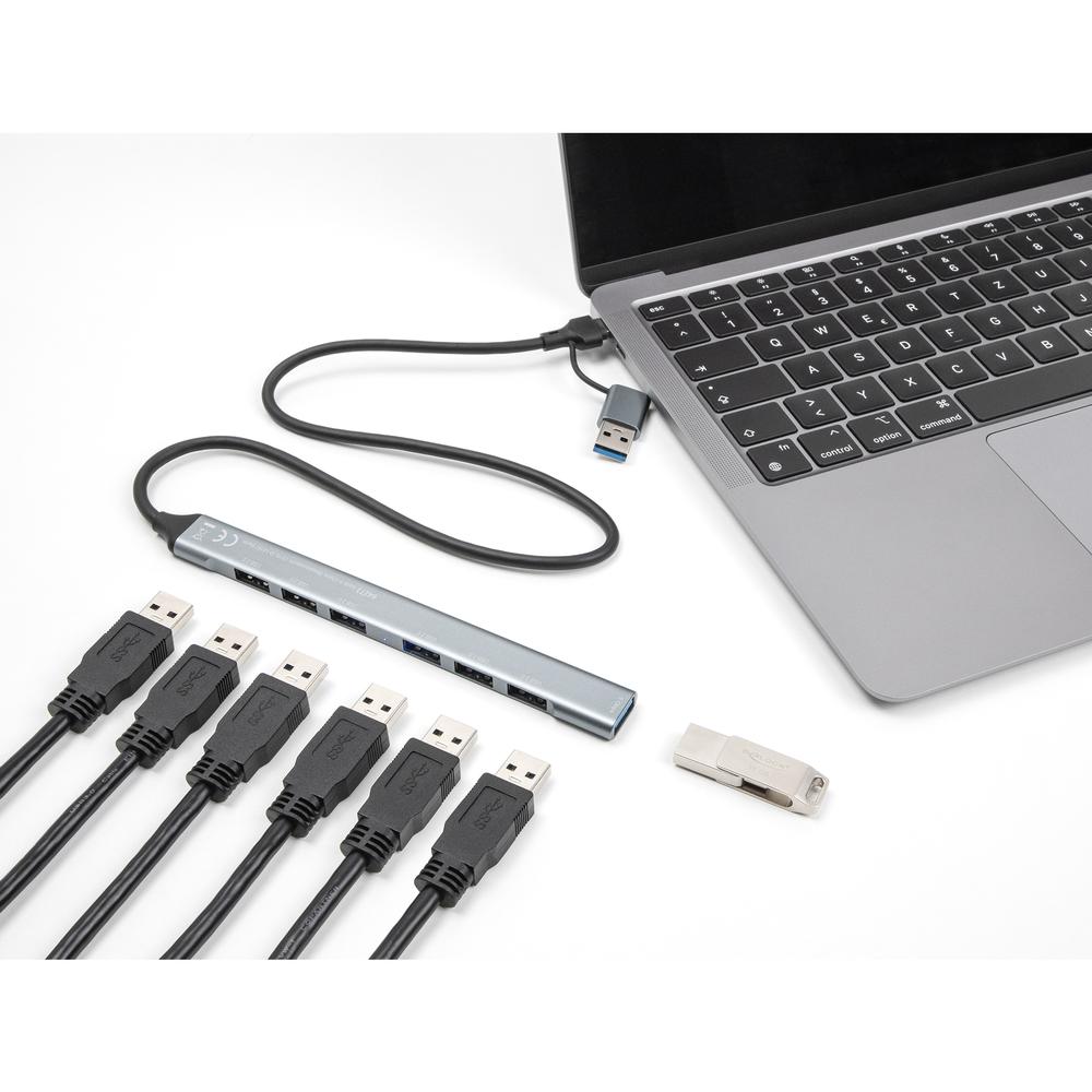 Delock 7 porta Slim HUB með USB-C/USB í 6x USB & USB 5Gbps - image 6 [bd3c781a1f]