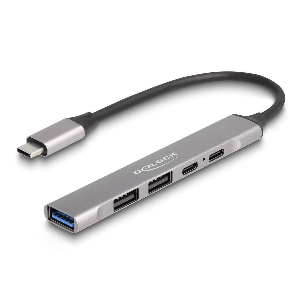 Delock 5 porta Slim HUB, 3x USB & 2x USB-C (1xPD 95W) - image 2 [1b6b7ddb89]