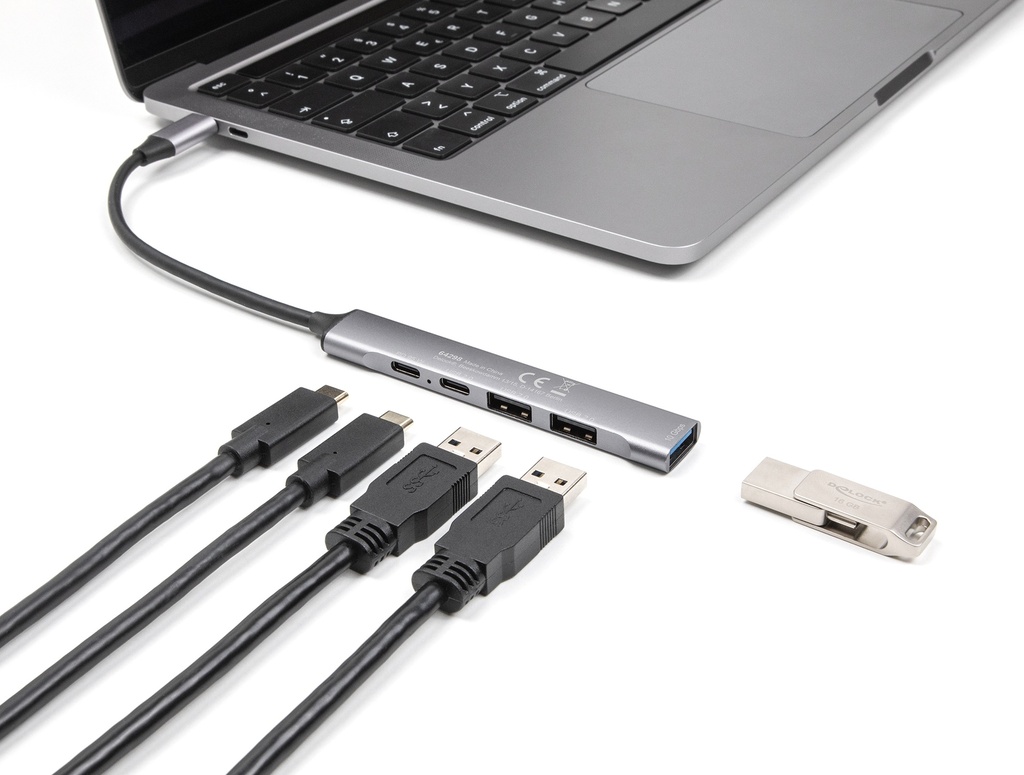 Delock 5 porta Slim HUB, 3x USB & 2x USB-C (1xPD 95W) - image 3 [38a5a1c0bd]