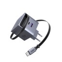 45W UGREEN 1x USB-C, 1x USB-A PPS PD QC hleðslutæki, með útdraganlegum USB-C kapli - image 2 [4e06d66c64]
