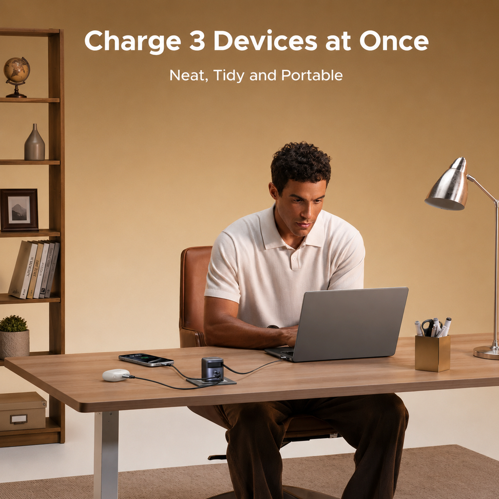 45W UGREEN 1x USB-C, 1x USB-A PPS PD QC hleðslutæki, með útdraganlegum USB-C kapli - image 9 [06360ea225]