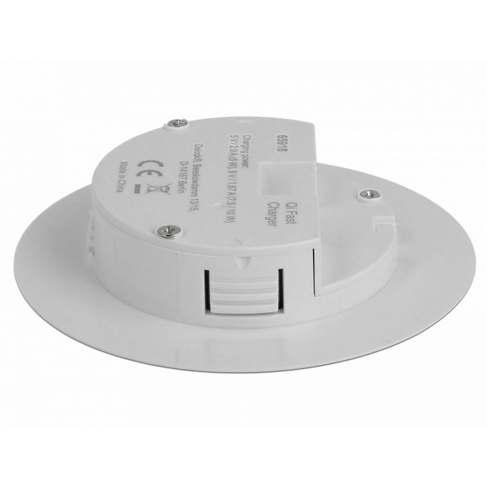 7.5/10W Delock þráðlaust hleðslutæki í 60/80mm borðdós, hvítt - image 8 [10ec3afd59]