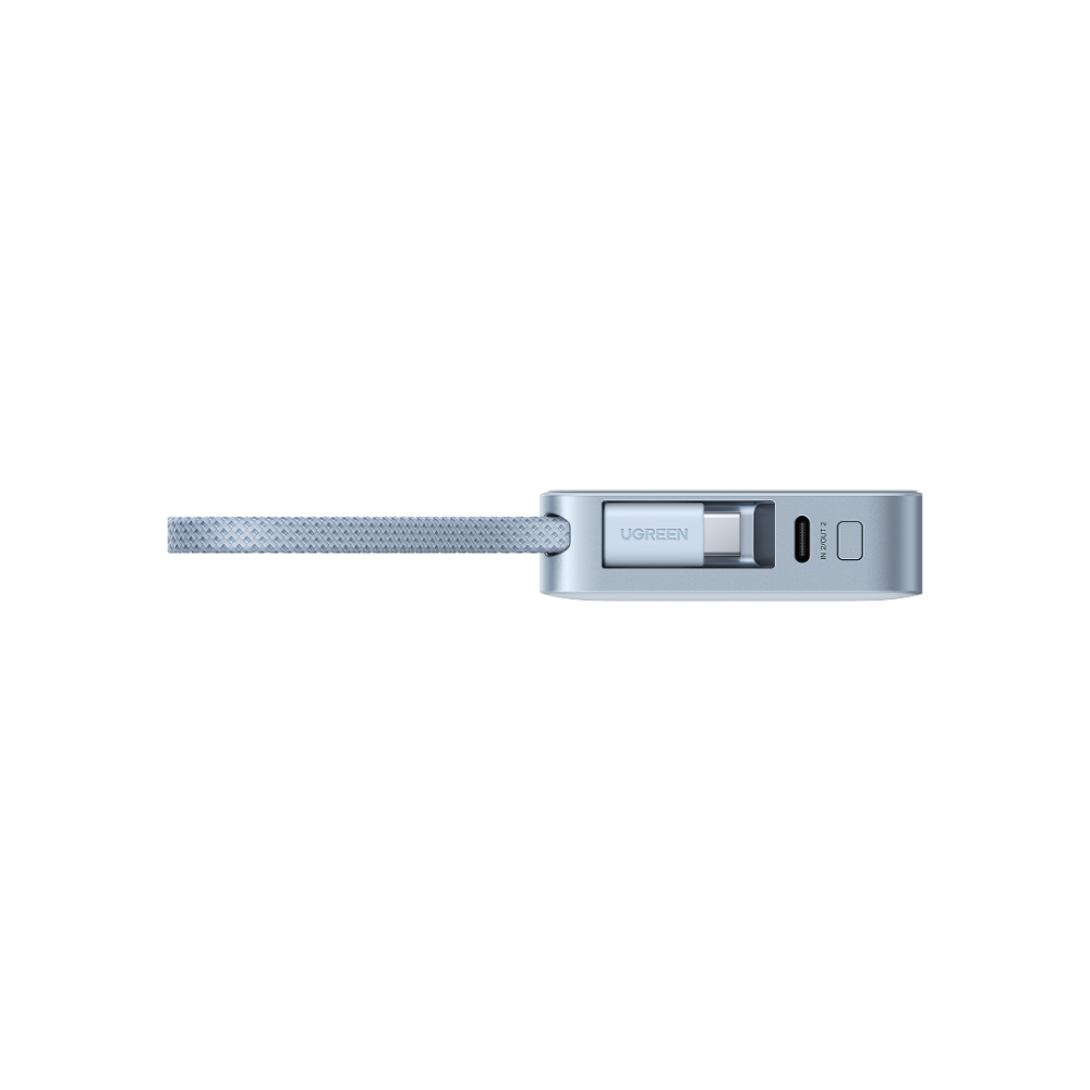 UGREEN MagFlow 10.000mAh ferðarafhlaða, Qi2.2 þráðlaus hleðslu, innb. USB-C kapall - image 3 [84603e76c0]