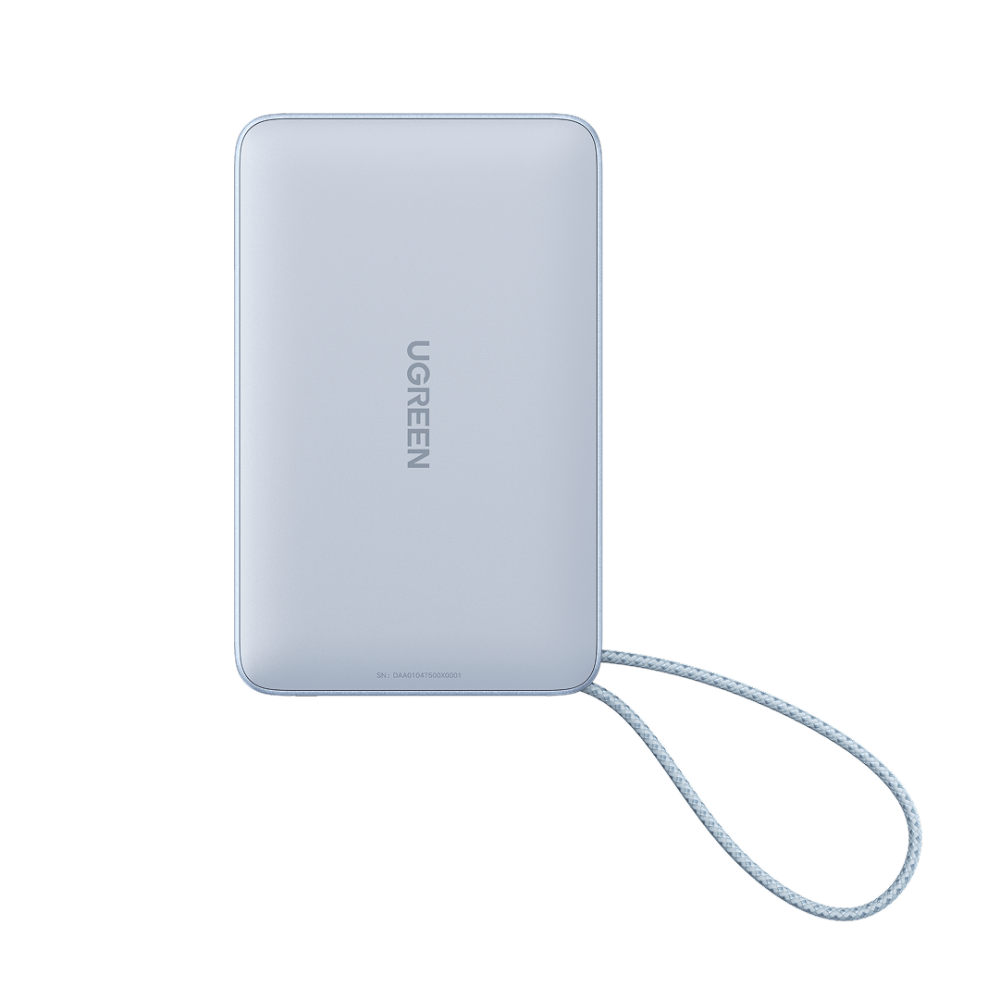 UGREEN MagFlow 10.000mAh ferðarafhlaða, Qi2.2 þráðlaus hleðslu, innb. USB-C kapall - image 4 [779b6f15cb]