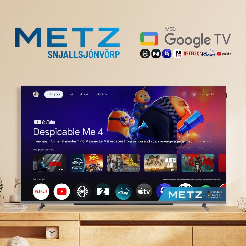 Metz 65" QLED+ Premium 120Hz 4K Dolby Vision/Atmos Google TV snjallsjónvarp - image 4 [73ba297654]