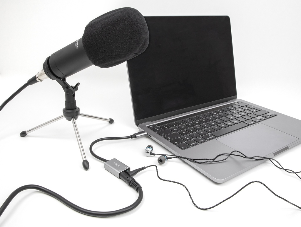 Delock USB-C í 2x 3.5mm Stereo jack hljóðkort - image 3 [831455f95f]