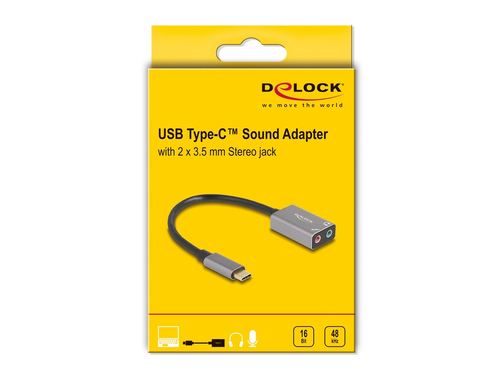 Delock USB-C í 2x 3.5mm Stereo jack hljóðkort - image 5 [4845a91349]