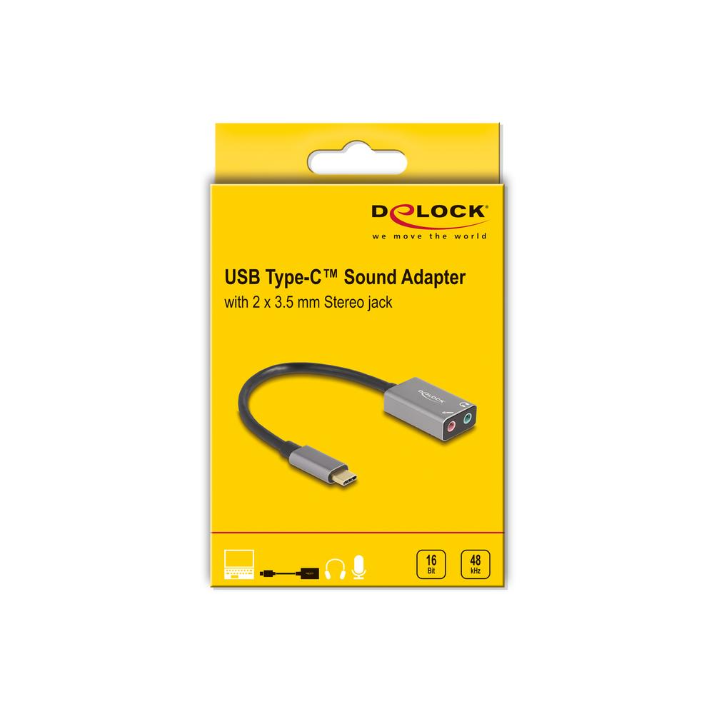 Delock USB-C í 2x 3.5mm Stereo jack hljóðkort - image 6 [cf2fed9881]