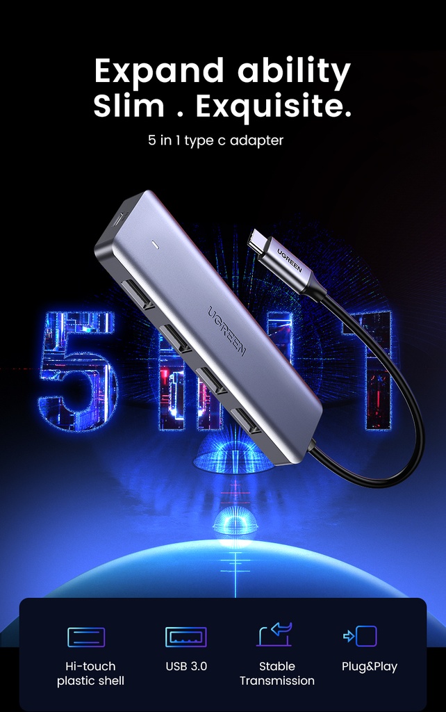 UGREEN USB-C í 4xUSB 3.0 dokka - image 5 [ecad844109]