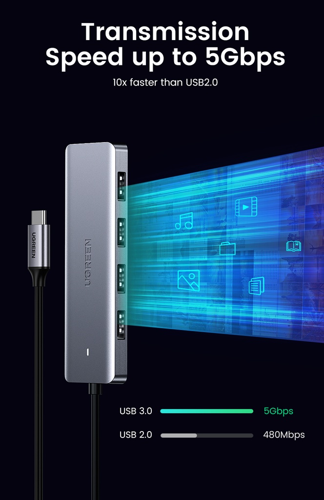 UGREEN USB-C í 4xUSB 3.0 dokka - image 11 [1fe3219fee]