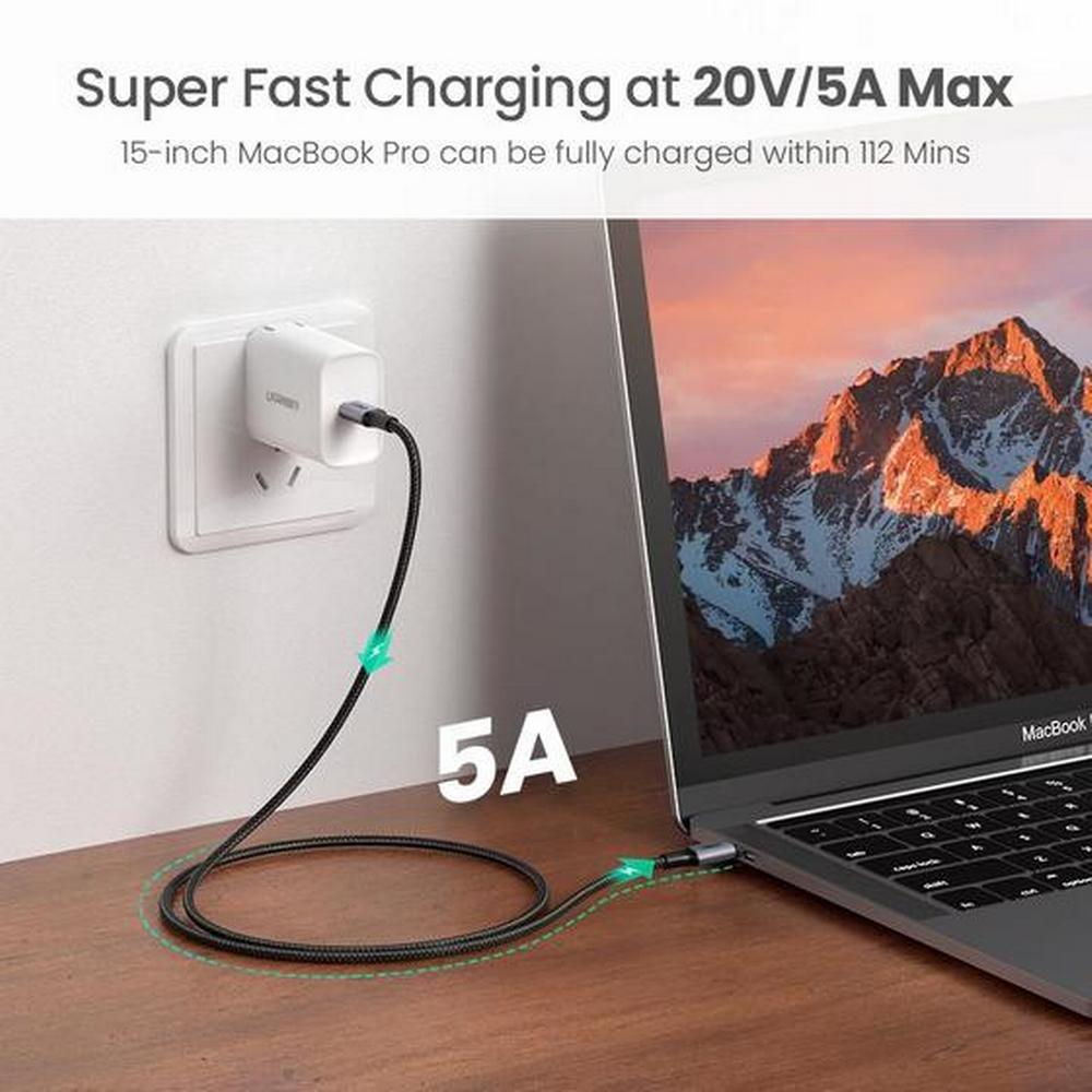 UGREEN USB-C hleðslukapall, 100W, 2 metrar - image 4 [85235f00f0]