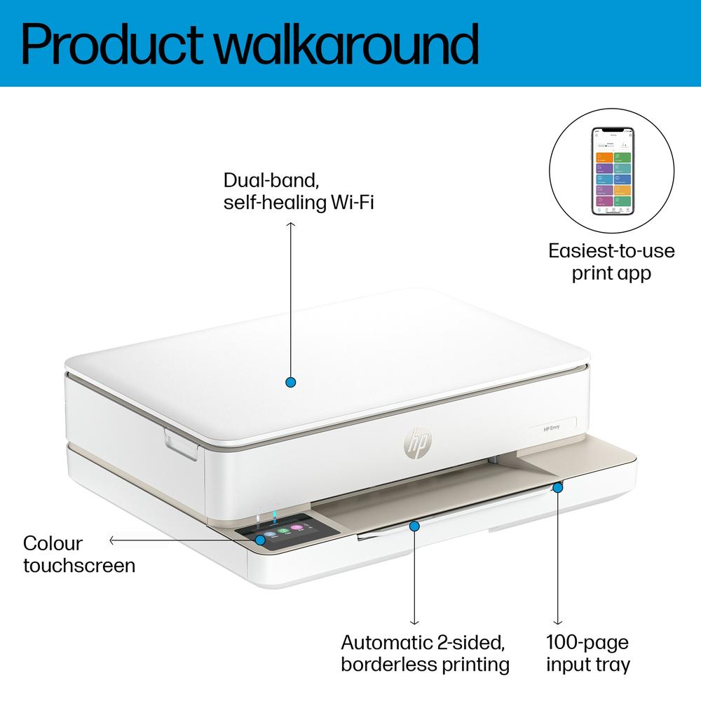 HP Envy 6120e All-in-One A4 WiFi fjölnotatæki, Hvítur - image 18 [2f3a259c7d]