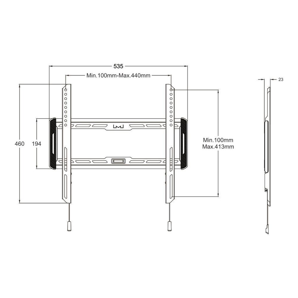 Multibrackets Universal Veggfesting Fixed Medium 32"-65" 50kg - image 16 [58c63d76b6]