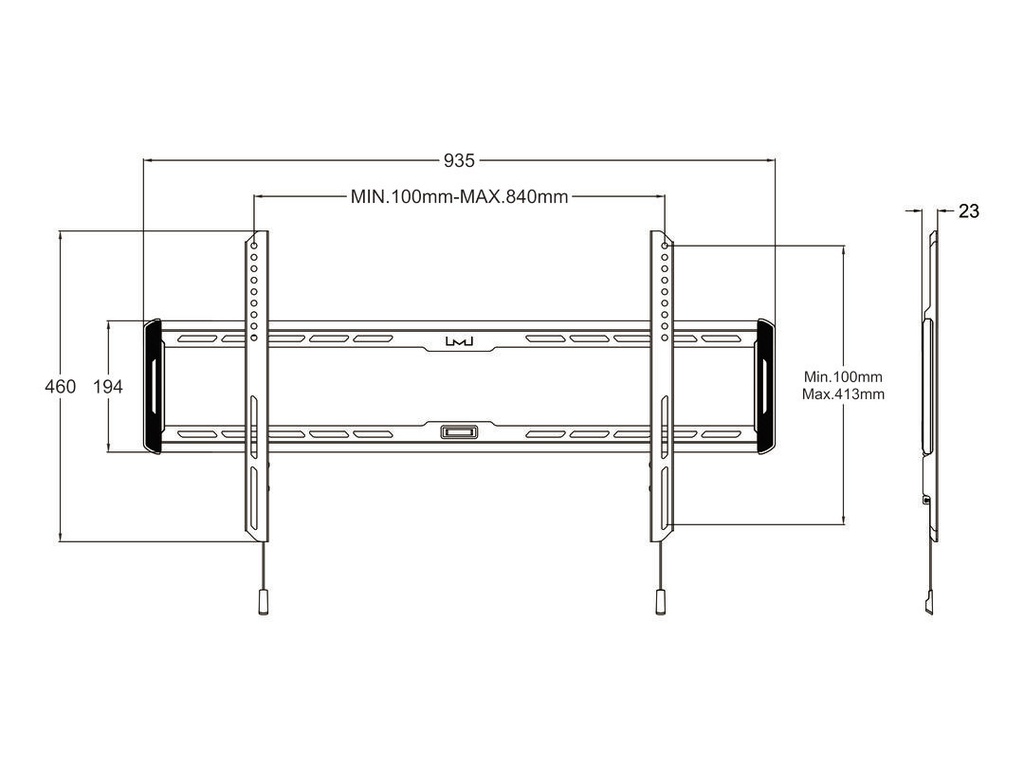 Multibrackets Universal Veggfesting Fixed Large 40"-86" 60kg - image 15 [58f387d33e]