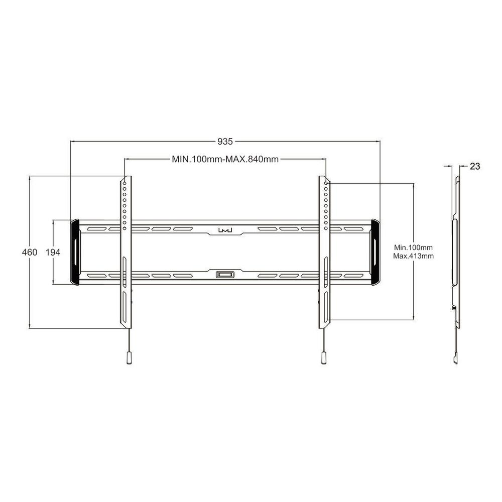 Multibrackets Universal Veggfesting Fixed Large 40"-86" 60kg - image 16 [087b07209c]