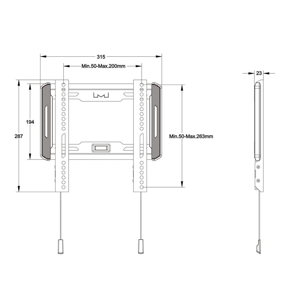 Multibrackets Universal Veggfesting fixed Small 24"-55" 50kg - image 16 [7f1d106ff3]