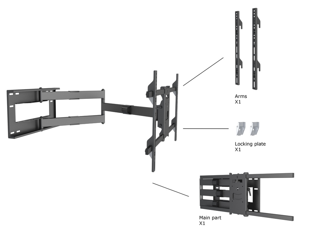 Multibrackets Universal Long Reach Armur 42"-75" - image 13 [3f138e8c9f]