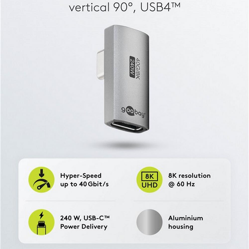 Goobay USB-C í USB-C 90° breytistykki - image 6 [60c65043fe]