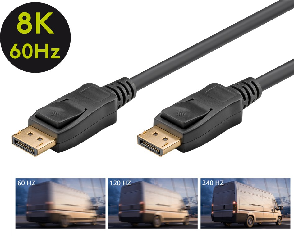 Goobay DisplayPort 2.0 8K 120Hz hann/hann, 3 metrar - image 5 [21a69bac79]