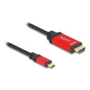 Delock USB-C í HDMI 8K HDR skjásnúra, 2.0m, Rauð - image 2 [b2784787a2]