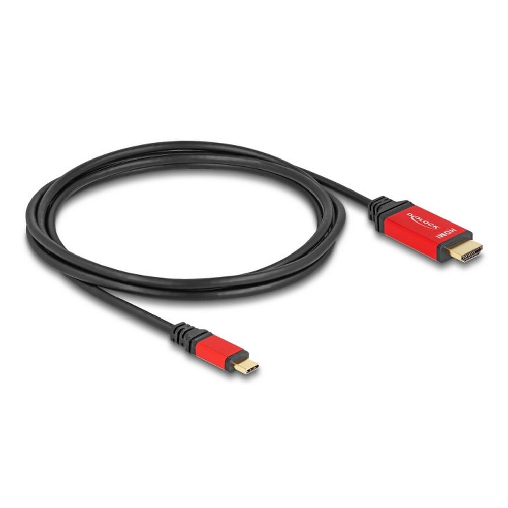 Delock USB-C í HDMI 8K HDR skjásnúra, 2.0m, Rauð - image 4 [b999693ae0]