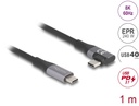 Delock USB-C 40Gbps PD 3.1 240W DP 1.4, 1m 90°, málmgrár - image 3 [d90ae960f7]