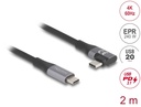 Delock USB-C 40Gbps PD 3.1 240W DP 1.4, 2m 90°, málmgrár - image 3 [431cde5c34]