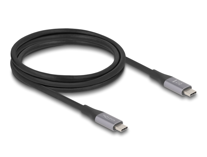 Delock USB-C 40Gbps PD 3.1 240W DP 1.4, 2m, málmgrár - image 2 [f790b19792]