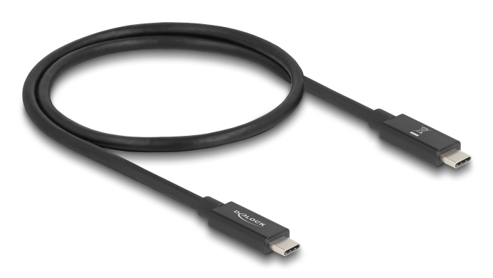 Delock USB 4.2 80Gbps 16K@60Hz PD 3.1 240W C í C kapall, 0.5 metrar, silfur - image 2 [a83840a4a0]