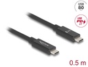 Delock USB 4.2 80Gbps 16K@60Hz PD 3.1 240W C í C kapall, 0.5 metrar, silfur - image 3 [e2c6e5f711]