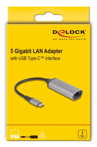 Delock USB-C í RJ45 5GbE netkort, silfur - image 3 [0045192341]