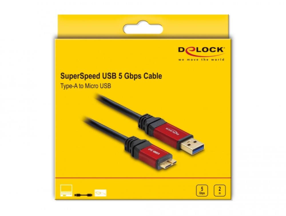 USB3.0 A í Micro-B kapall, premium, 2 metrar - image 4 [f872b8c072]