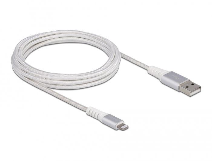 Delock USB2.0 í Apple Lightning kapall, 3 metrar, hvítur - image 2 [56f076569b]