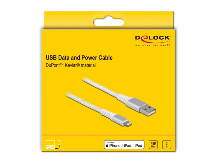 Delock USB2.0 í Apple Lightning kapall, 3 metrar, hvítur - image 5 [ddce2e8976]