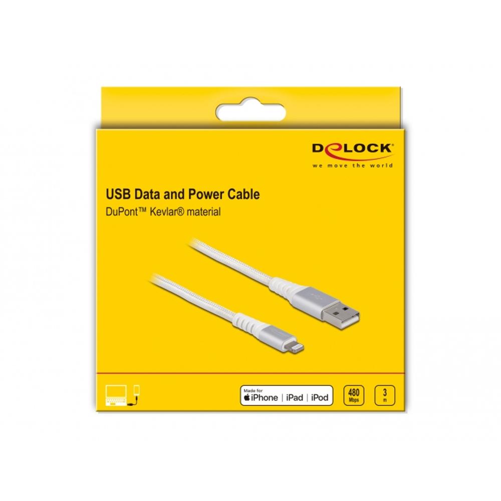 Delock USB2.0 í Apple Lightning kapall, 3 metrar, hvítur - image 6 [71bbd62a45]