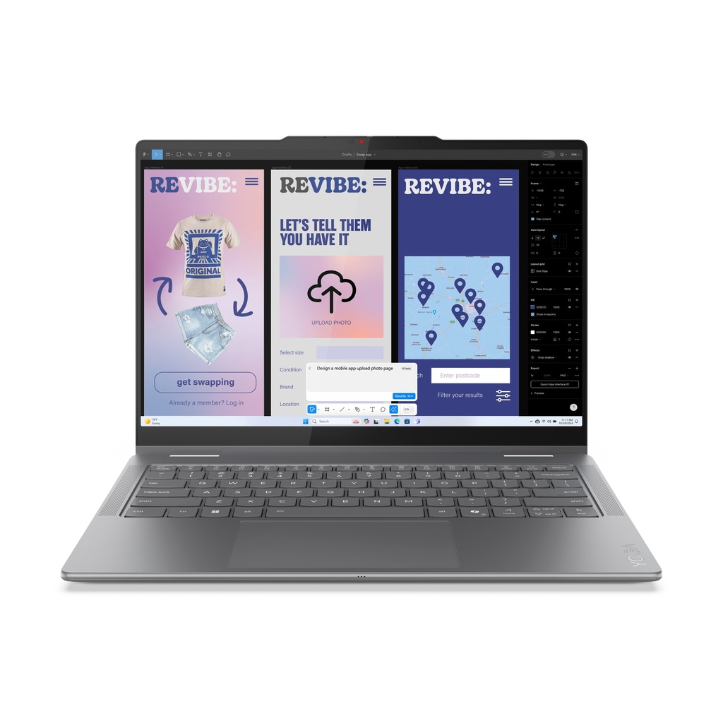 Lenovo Yoga 7 2in1 AI+ fartölva, 14" OLED FHD+ Intel Ultra 5-226V 16/512GB W11, Storm Grey - image 2 [5b59bb822b]