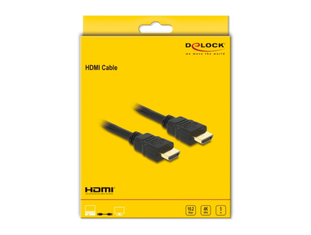 Delock HDMI 1.4 kapall, hann/hann, 5 metrar - image 2 [56e7cca93c]