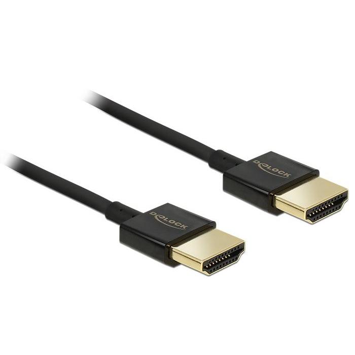 Delock HDMI Slim kapall, 4K 60Hz, hann/hann, 2 metrar, svartur - image 2 [ef12b022c0]