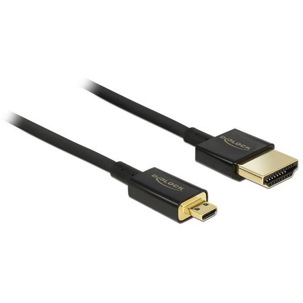 HDMI 1.4 í Micro HDMI kapall, hann/hann, slim, 1 metri - image 2 [483ba4c7bd]