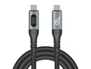 Delock USB-C 40Gbps PD 3.1 240W DP 1.4 8K hleðslukapall með LED skjá, 1m, málmgrár - image 3 [69e7fa8df7]