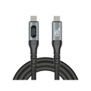 Delock USB-C 40Gbps PD 3.1 240W DP 1.4 8K hleðslukapall með LED skjá, 1m, málmgrár - image 4 [1f815deabb]