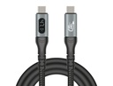 Delock USB-C 40Gbps PD 3.1 240W DP 1.4 8K hleðslukapall með LED skjá, 1m, málmgrár - image 5 [67ab3b08d8]