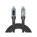 Delock USB-C 40Gbps PD 3.1 240W DP 1.4 8K hleðslukapall með LED skjá, 1m, málmgrár - image 8 [213f87f571]