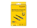 Delock USB-C 40Gbps PD 3.1 240W DP 1.4 8K hleðslukapall með LED skjá, 1m, málmgrár - image 11 [ff18723bad]