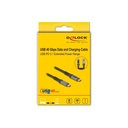 Delock USB-C 40Gbps PD 3.1 240W DP 1.4 8K hleðslukapall með LED skjá, 1m, málmgrár - image 12 [62e351a034]
