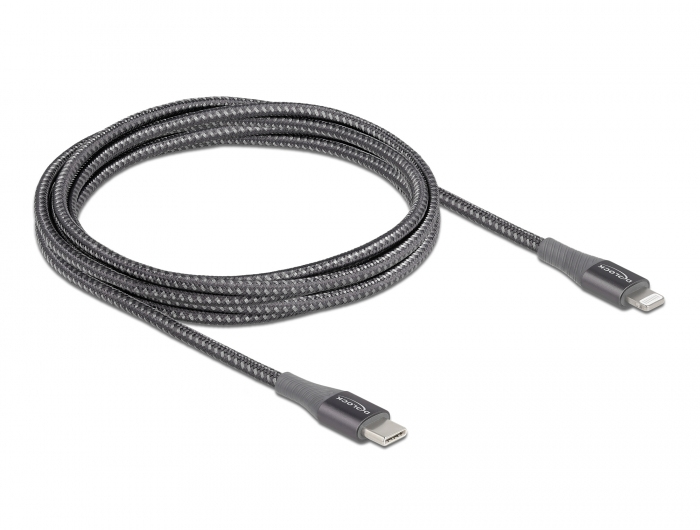 Delock USB-C í Lightning 2m ofinn kapall, grár - image 2 [d3f6041d6b]